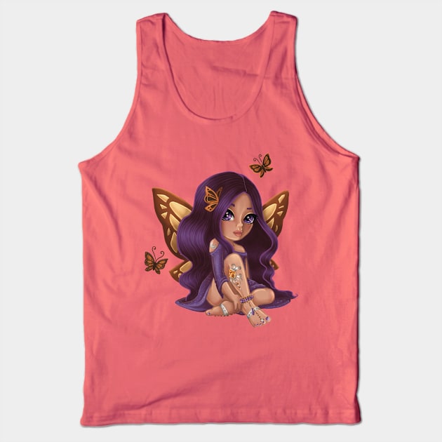 Bejeweled Butterfly Fairy Cream Tank Top by thewickedmrshicks